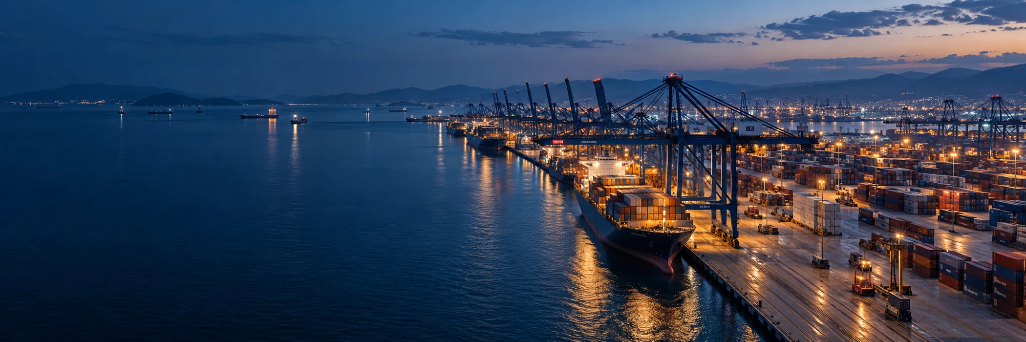 Uluslararası ticaret ve büyüme perspektifini yansıtan liman manzarası